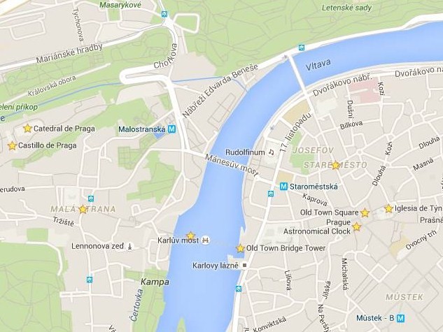 mapa Praga