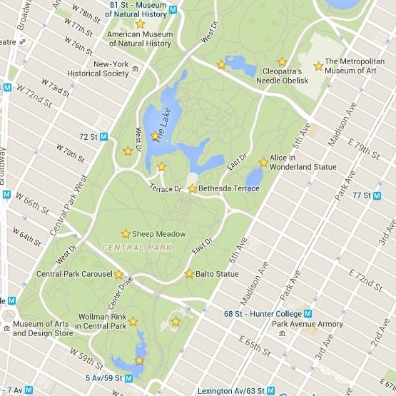 mapa central park sur