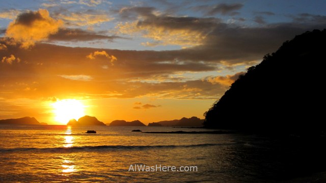 EL NIDO MARIMEGMEG LAS CABANAS BEACH PLAYA 7. puesta de sol sunset Palawan, Filipinas, Philippines