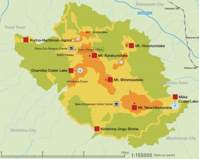 Mapa Kirishima NP