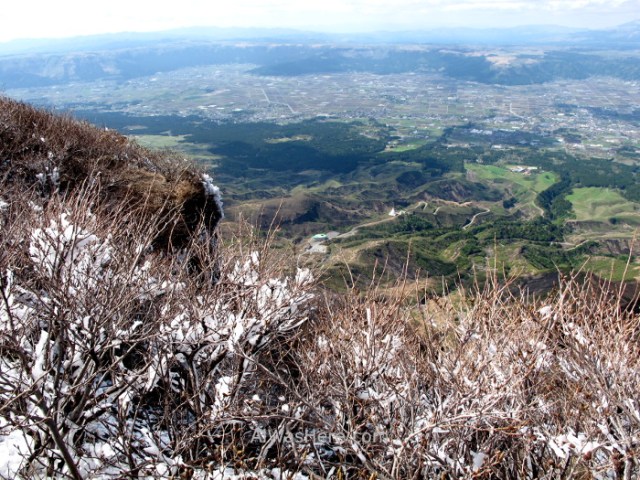 MONTE ASO 2. Nieve snow, Cima del takadake Asosan Mount Summit, Kyushu, Japon, Japan